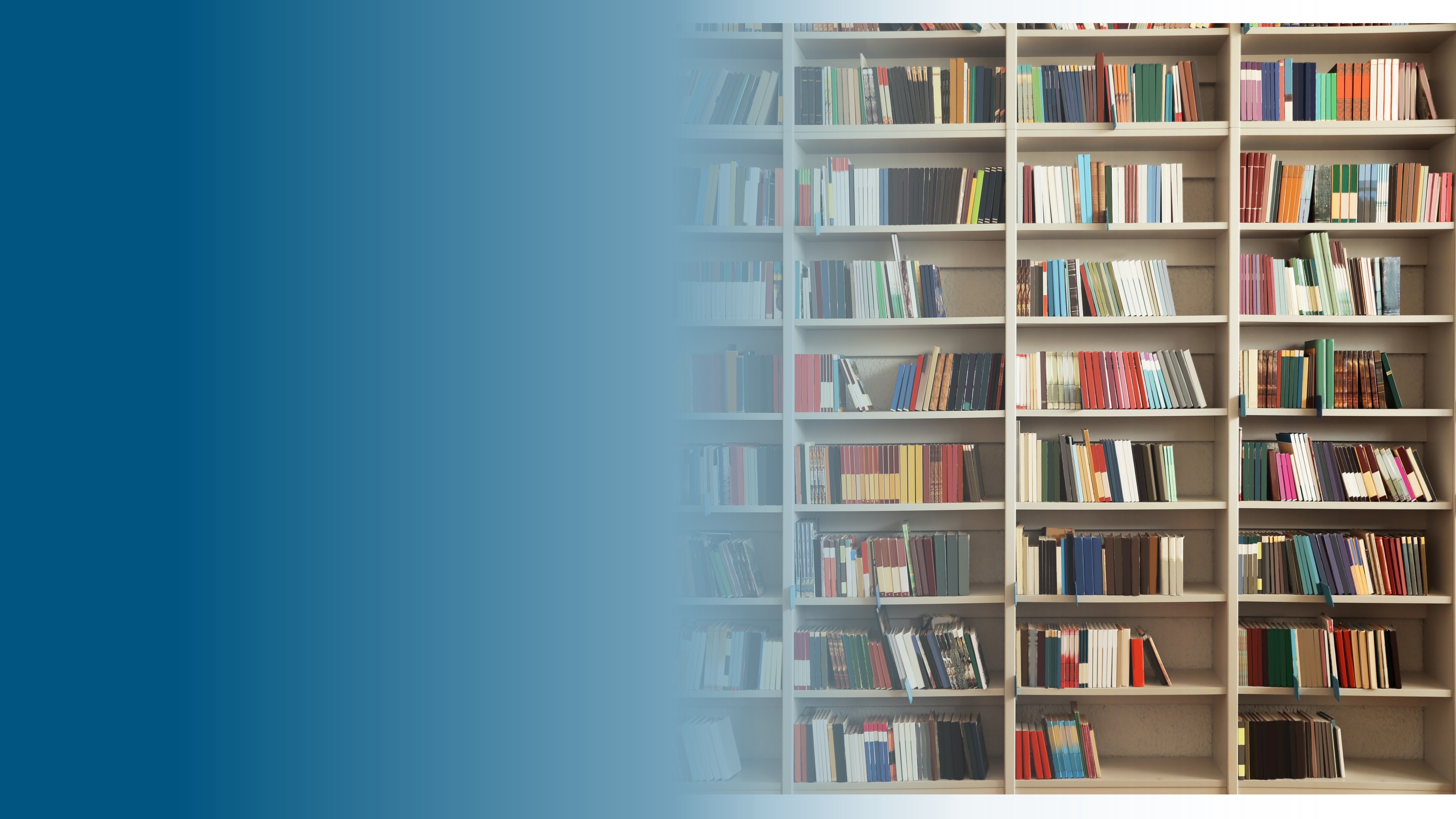 An image of bookshelves with lots of books