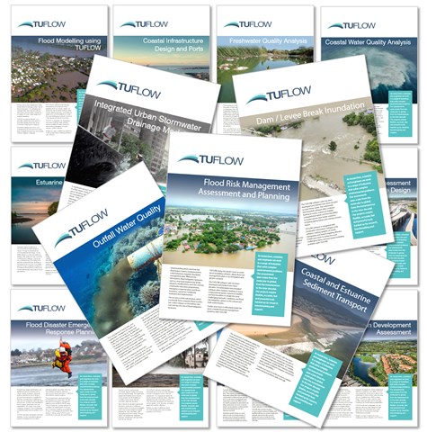 An image of TUFLOW brochure covers