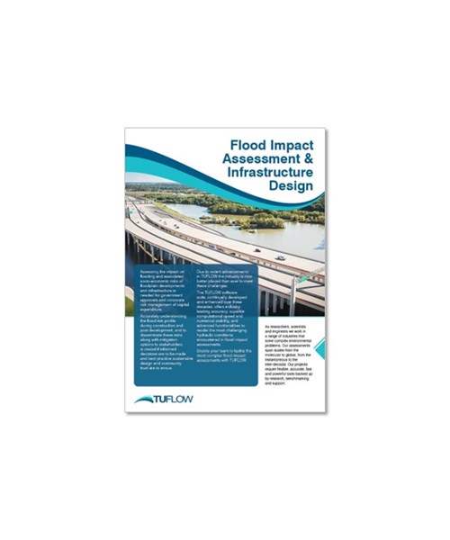 Image of the front page of a TUFLOW flood assessment and infrastructure design brochure