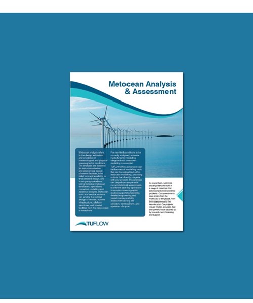 Image of the front page of a TUFLOW metocean analysis and assessment brochure