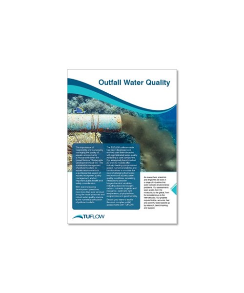 Image of the front page of a TUFLOW outfall water quality brochure
